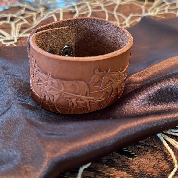 Stamped, genuine leather cuff. - Picture 10 of 10